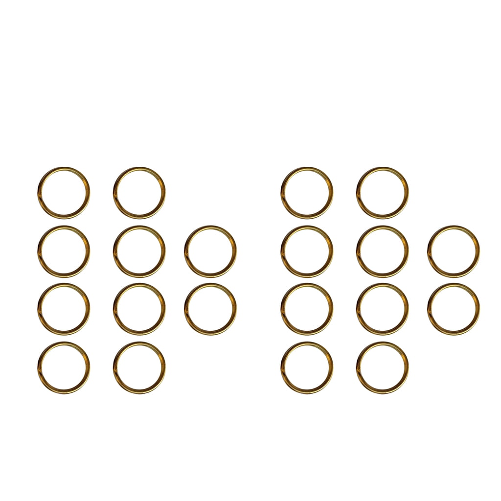 8 Sizes Pack 10 Brass Split Ring Key Chain Hook Loop Hoop Keyring Keychain 