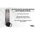 thumbnail image 3 of Plastic Water Bottle 24 oz with Inside Straw - BPA Free, Screw-On Cap, Flip Top Nozzle Mechanism - Slim Translucent Body - Eastman Tritan Copolyester - Charcoal - 10 Pack, 3 of 5