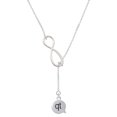 thumbnail image 1 of Delight Jewelry Silvertone Text Chat - qt - Cutie - Silver tone Elegant Infinity Lariat Necklace, 1 of 4