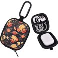 thumbnail image 2 of Earbud Case, IBAOLEA AirPods Pro Case IBAOLEA Organizer Carrying Case Small Storage Bag Hard EVA Shockproof Cover with Carabiner Clip (White+Flamingo) Black+Rose, 2 of 7