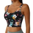 thumbnail image 2 of Fotbe Hibiscus Rose Pattern Womens' Sports Bra Longline Wirefree Padded with Medium Support Sports Moisture-Wicking Workou Vest,Tank Top-XX-Large, 2 of 9