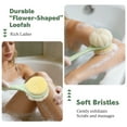 thumbnail image 3 of Amaopus 2 Pcs Back Scrubber for Shower, 15" Loofah with Handle, Back Shower Brush with Bristles and Loofah, Dry Brushing Body Brush for Cleanse Back and Hard to Reach Areas with Curved Long Handle, 3 of 7