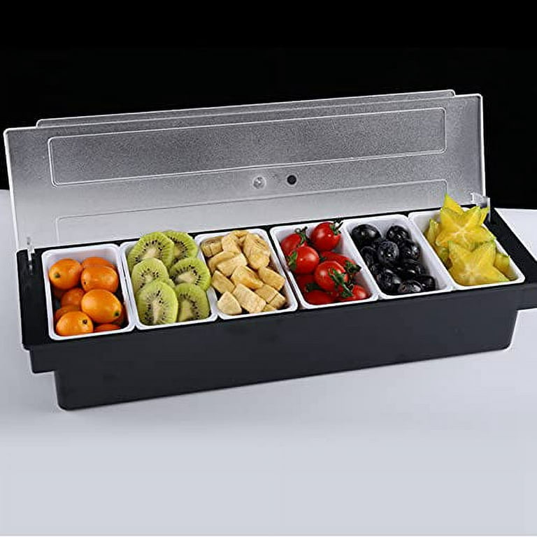 50CM Condiment Serving Container Chilled 6-Compartment Trays with