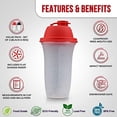 thumbnail image 4 of SIGNORA WARE Reusable Shaker Bottle 17 oz – Plastic Protein & Smoothie Mixer White, 4 of 6