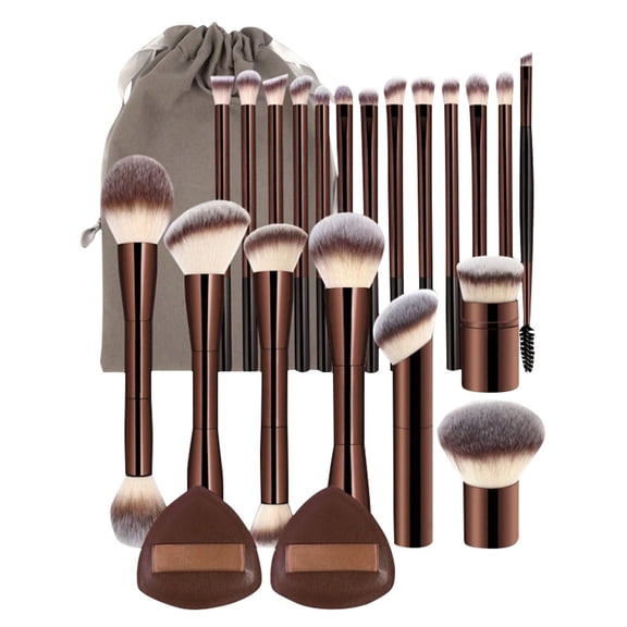 Brush Makeup Set for Face and Eyes | High- 20-Piece Tools for Foundation Concealer Blending and Finishing