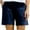 Navy, variant on ​Low-Mid Rise Denim Shorts for Women with Side Pockets - 4" Inseam Casual Summer Style​ Khaki M
