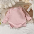 thumbnail image 2 of Tranfacy Middle Big Kids Boys Girls Fall Blouse and Shirt Pullover Casual Solid Long Sleeve Round‑Neck Layering Daily Outfit Tops for 0‑13 Years Old, 2 of 4