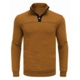 thumbnail image 6 of COOFANDY Men 1/4 Zip Sweatshirt Long Sleeve Stand Collar Henley Button V Neck Casual Knit Pullover with Pocket, 6 of 9