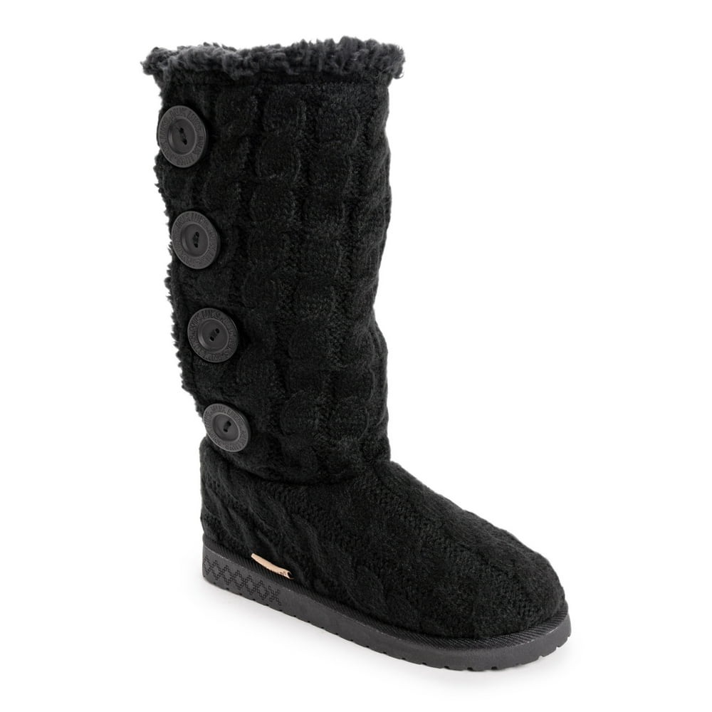 Muk Luks - Muk Luks Lilyana Faux Fur Lined Side Button Knit Boot (Women ...