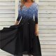 thumbnail image 5 of Vestidos de mujer de gasa con retazos de moda urbana e informal para primavera y verano, vestido de cuello en V de manga larga y dobladillo irregular, vestido de largo medio, 5 of 5