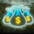 thumbnail image 2 of Money Bag Led Sign, Money Bag Neon Sign, Wall Decor, Money Bag Art Sign, Home Decor, Best Gifts, Money Bag Led Signs, 2 of 6