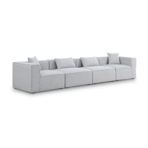 Meridian Furniture Cube Grey Durable Linen Modular Sofa