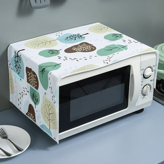 Microwave Dust-Proof Cover Oven Protective Cover Peva Material Printed Hanging Bag Design, Waterproof Spill-Resistant Dust Protection For Kitchen Microwave Oven, Cute Printed