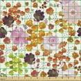 thumbnail image 2 of Ambesonne Spring Fabric by the Yard Upholstery, Colorful Art Meadow Flowers, 5 Yards, White and Multicolor, 2 of 5