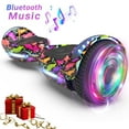 thumbnail image 1 of HOVERSTAR Bluetooth Hoverboard, LBW12A Color cromado o monopatín eléctrico de piel impresa con ruedas intermitentes LED, 1 of 5