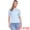 Light Blue, variant on DARING DIVA Women's Lace Tops Mock Neck Puff Short Sleeve Floral Blouses XS White