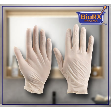 Latex Examination Gloves, Textured Powder Free, Size: Large (QTY. 100 per Box, 10 Boxes, 1000 gloves) by Sponix BioRx