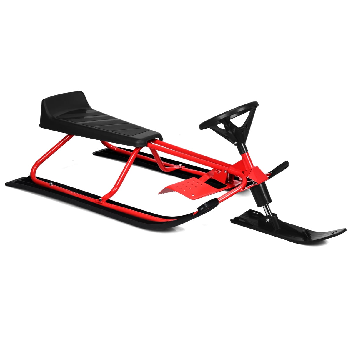 quality sled w high weight tolerance and quick assembly Tundra wolf sledge with steering twin brakes snow racer for two kids or a teenager 
