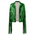 thumbnail image 4 of Daznico Stylish Casual Fringe Sequin Jacket Outerwear Sparkly Coat for Daily Wear and Night Out,Mardi Gras Clothing,M, 4 of 4