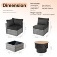 thumbnail image 3 of Ovios 6 Pieces Patio Fire Pit Set Outdoor Wicker Conversation Set with Wood Burning Fire Pit,Black, 3 of 7