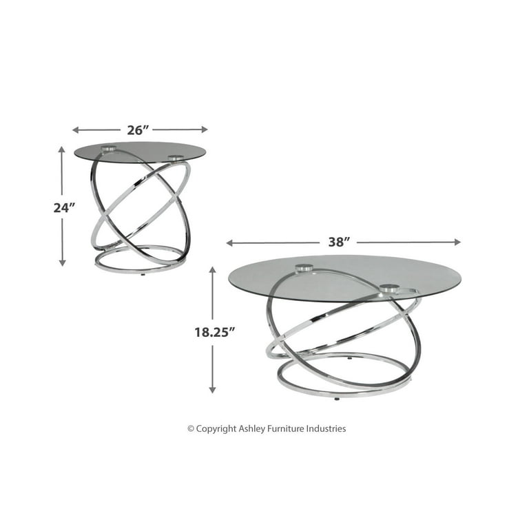 Hollynyx 3 Pack Tables - Chrome Finish Hollynyx 3 Pack Tables - Chrome Finish