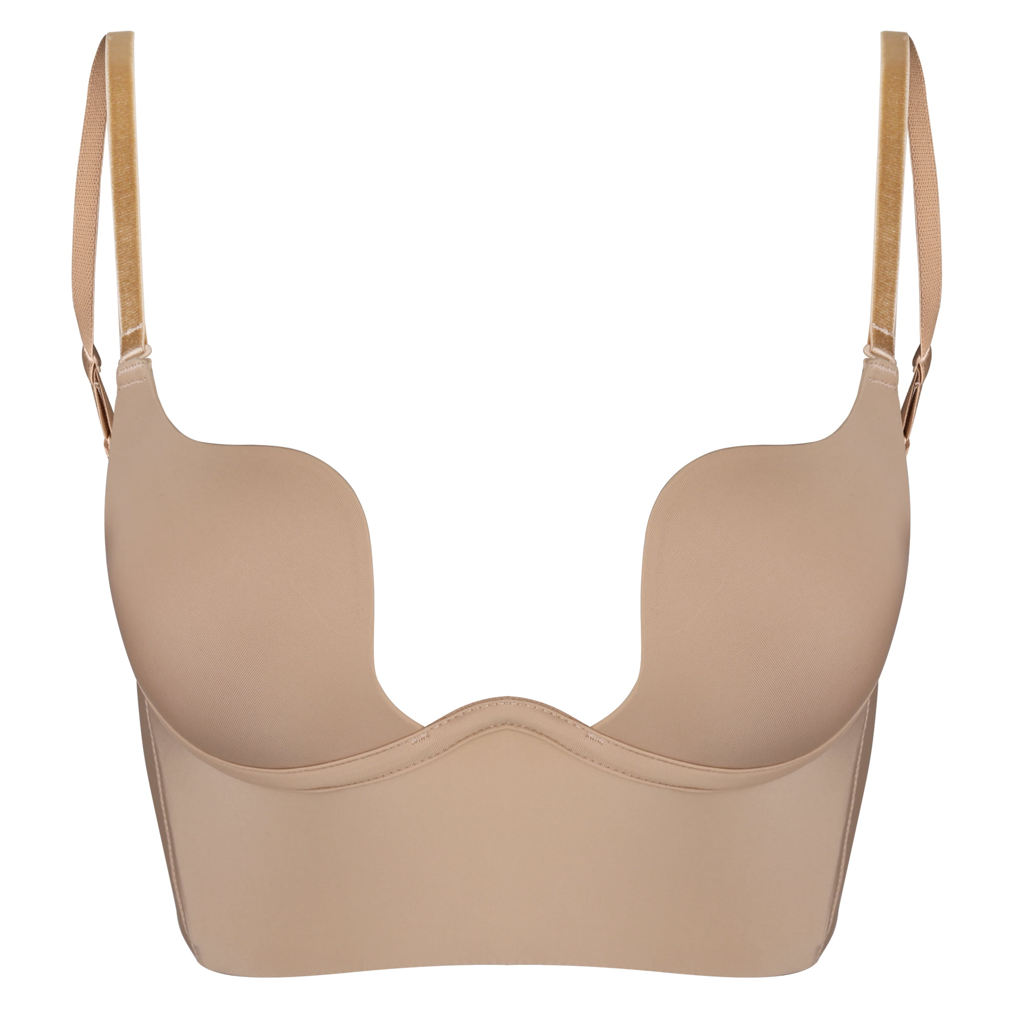  Rasback Women's Push Up Bra Add 2 Cup Sizes Super Deep V Plunge Padded  Bra Comfort Support Underwire Back Smoothing Bras Beige 30B : Clothing,  Shoes & Jewelry