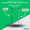 thumbnail image 6 of Essential Medical Supply Small Base Quad Cane in Silver - 4 Prong Base and Rubber TipsBrand owner, 6 of 7