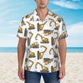 thumbnail image 2 of Fotbe Funny Excavator Camisa Hawaiana para Hombre Unisex – Camisa Casual de Verano con Botones de Manga Corta de Algodón y Lino,XX-Large, 2 of 7