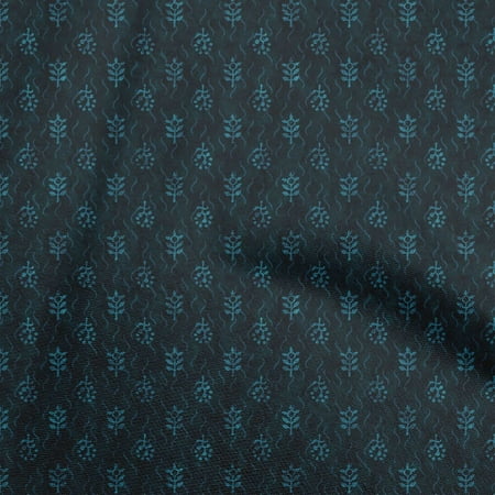 oneOone Viscose Jersey Blue Fabric Abstract Sewing Craft Projects Fabric Prints By Yard 60 Inch Wide