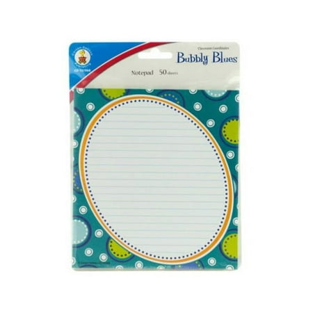 Kole Imports OP830-72 6.25 x 5.75 in. Bubbly Blues Notepad, Pack of 72