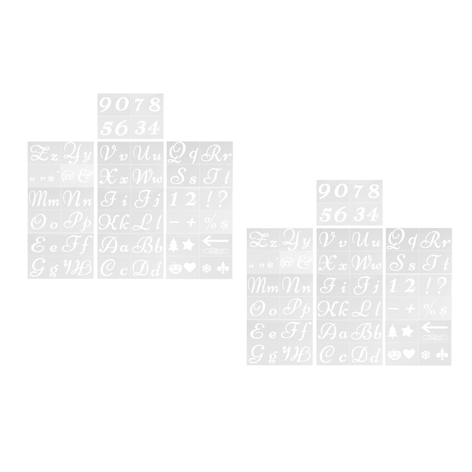 2 Pack Alphabet Painting Template Paper Stencil Child White