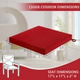 thumbnail image 4 of Patio Chair Cushions Set of 4, Outdoor Seat Cushions for Patio Furniture 17 x 17 Inch, Indoor Square Corner Dining Chair Pads Set with Ties and Inner Dust Cover, (Wine Red), 4 of 8