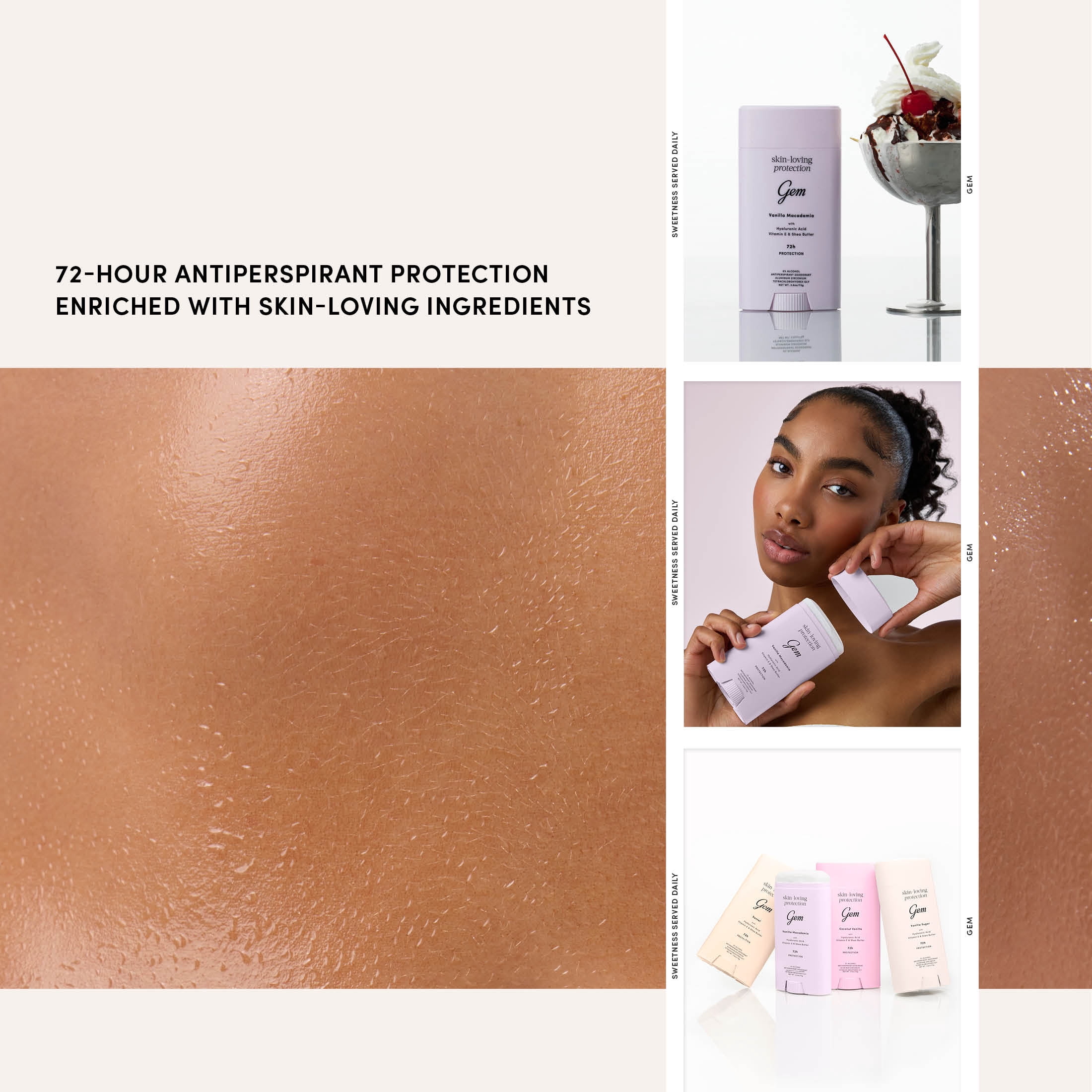 Gem Skin-Loving 72hour Protection Antiperspirant Deodorant Stick: Vanilla Macadamia 2.6 oz