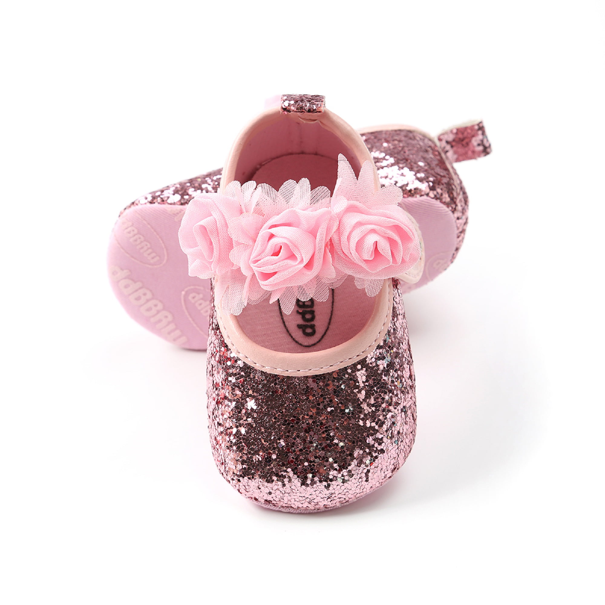 baby shoes girl infant size 3-6M hot pink sequin soft sole 