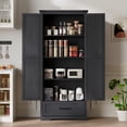 thumbnail image 7 of ACCOHOHO Pantry Cabinet, 72" Tall Farmhouse Storage Cabinet with Adjustable Shelves & 1 Drawer for for Kitchen, Dining Room, Black, 7 of 7