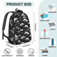 thumbnail image 5 of Black Cartoon Dinosaurs Skeletons Bones Cute School Backpack Bag with Padded Back and Adjustable Shoulder Straps 16.9 X 12.6 X 5.9 Inches, 5 of 5