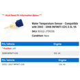 thumbnail image 2 of Water Temperature Sensor - Compatible with 2003 - 2008 INFINITI G35 3.5L V6 2004 2005 2006 2007, 2 of 2