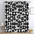 thumbnail image 2 of Black White Abstract Living Room Curtains, Mid Century Boho Geometric Modern Curtain Circle Patterned Farmhouse Retro Grommet Drapes for Bedroom Dining Room 53"W x 84"L (Pack of 2), 2 of 6