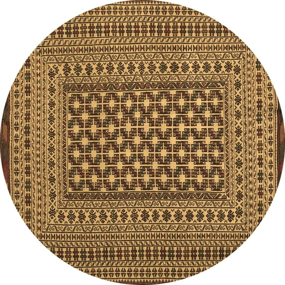 Ahgly Company Indoor Round Persian Brown Traditional Area Rugs, 7' Round