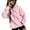 Pink, variant on Women' s Hoodie Solid Color Long Sleeve Blouse Tops Pullover Casual Loose Sweatshirt with Pocket