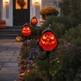 thumbnail image 6 of Kdkad Halloween Solar Lights Outdoor, Spooky Pumpkin Shaped Solor Garden Lights, Waterproof Lighted Halloween Decorations Outdoor for Porch Yard Pathway Lawn, Pumpkin Light for Halloween Party Supply, 6 of 8