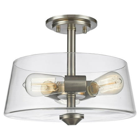 - Z-Lite Annora 3-Light Semi Flush Mount, Brushed Nickel