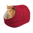 thumbnail image 2 of GOOPAWS Covered Cat & Dog Bed, Burgundy, 2 of 7