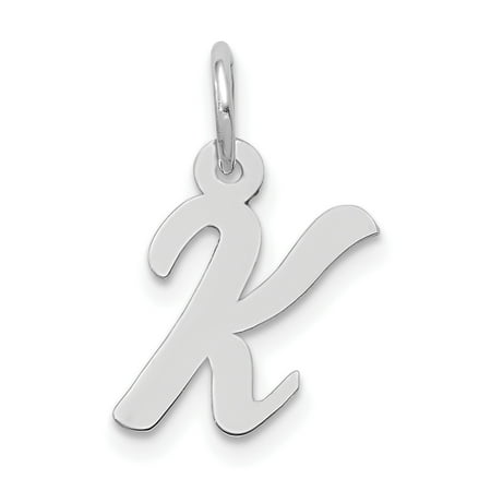 White Gold Small Initial Pendant (14k White Gold Small Script Initial Monogram Name Letter K Pendant Charm Necklace Gifts For Women For)