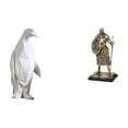 thumbnail image 1 of Escultura de pingüino, figura de escritorio, estatua de caballero, artesanías de arte, material de resina coleccionable, detalles suaves, adecuado par, 1 of 8
