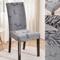 thumbnail image 5 of Funda de Jacquard para silla de comedor, Protector de silla con patrón de hojas, respaldo de asiento de banquete de boda, 5 of 5
