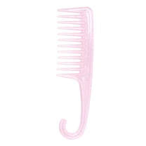 Unique Bargains 1 Pc Durable Large Curved Comb Transparent Pink Plastic
