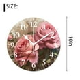 thumbnail image 2 of 10 Inch Wall Clock Battery Operated Silent Clock Decorative for Office, Kitchen, Outdoor, Living Room，Beautiful Rose Flower with Bud Leaf Cute, 2 of 4
