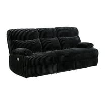 Merrick 3PC Living Room Set in Masis Black Sofa Loveseat and Recliner