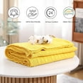 thumbnail image 3 of Cotton Knit blanket-130x150,Yellow, 3 of 8